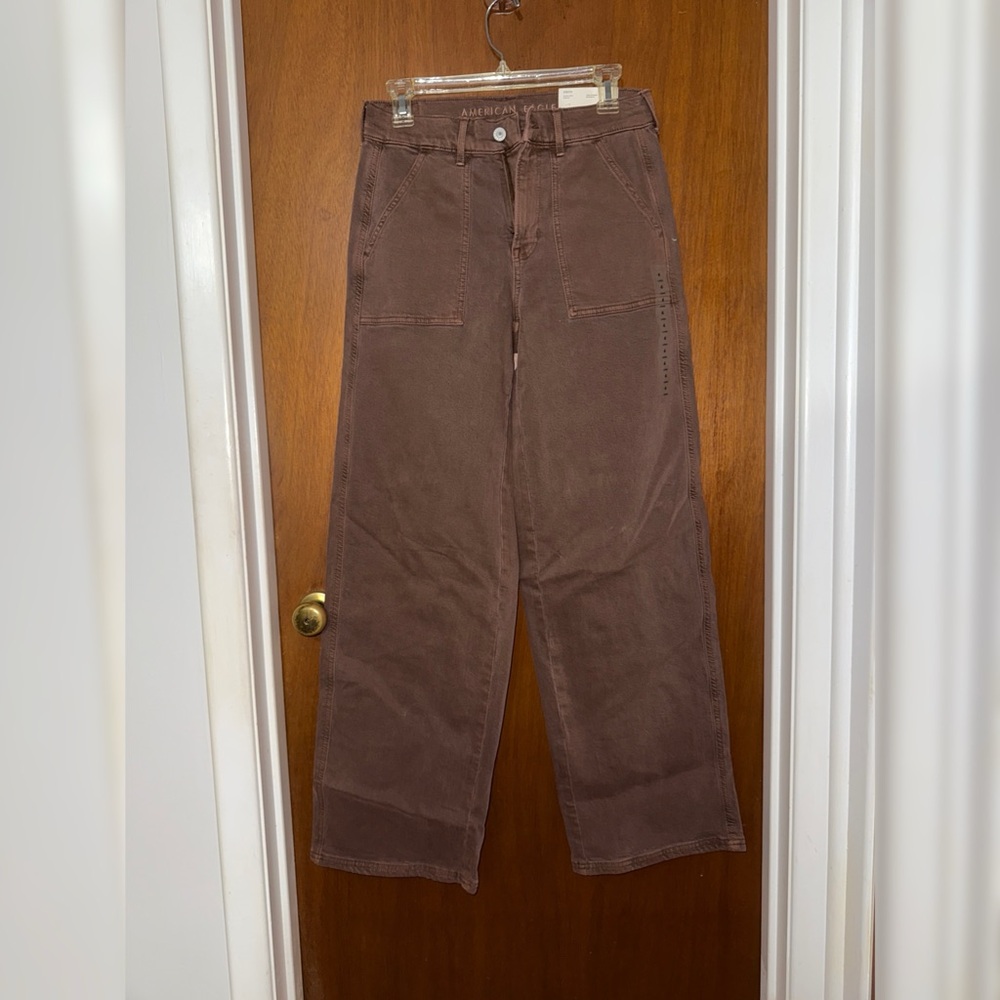 American Eagle Brown Wide-Leg Jeans